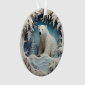 3d Blauw Kerst polar beer Ornament (voorkant)
