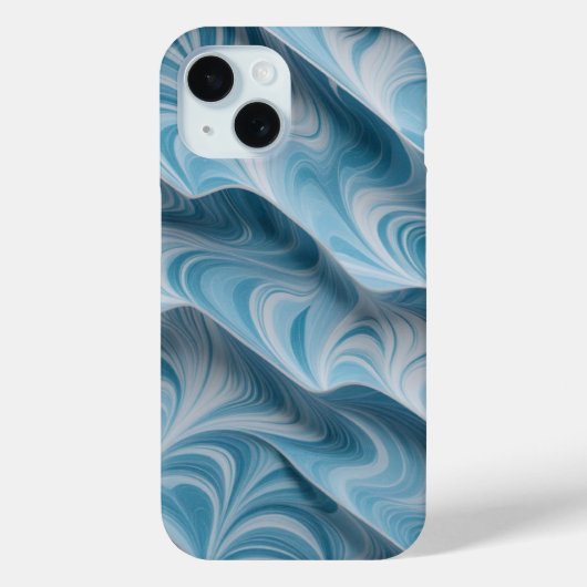 3D Blauw Wit Marmer Abstracte Textuur Case-Mate iPhone Case (Achterkant)