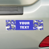 3d blauwe camo bumpersticker (Op auto)