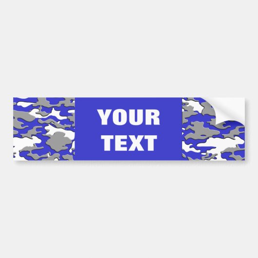 3d blauwe camo bumpersticker (Voorkant)