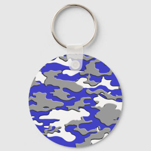 3d blauwe camo sleutelhanger