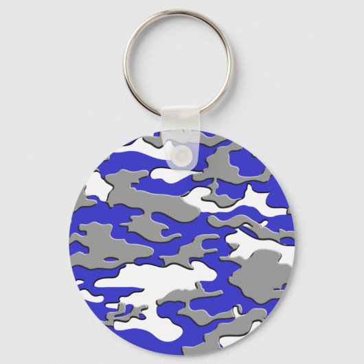 3d blauwe camo sleutelhanger (Voorkant)