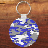 3d blauwe camo sleutelhanger (Voorkant)