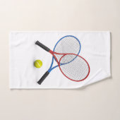 3D blauwe en rode tennisrackets en bal Handdoek (Handdoek)