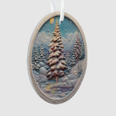 3d Blauwe Kerstbomen Ornament (voorkant)