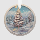 3d Blauwe Kerstbomen Ornament (voorkant)