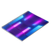 3d, blauwe, roze violet neon abstracte achtergrond notitieboek (Linkerzijde)