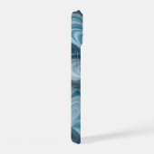 3D Blauwe Witte Marmeren Abstracte Textuur iPhone 15 Case (Rechterkant)
