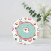 3D Blauwgroen en roze Donut Sprinkle Kaart (Staand voorkant)