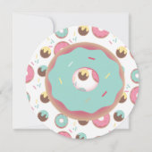 3D Blauwgroen en roze Donut Sprinkle Kaart (Voorkant)