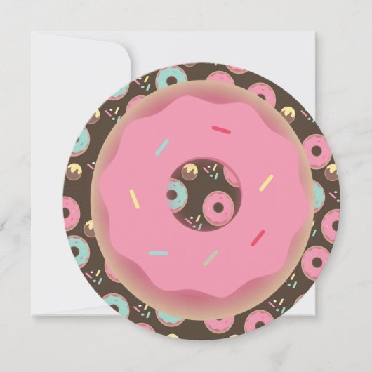 3D Blauwgroen en roze Donut Sprinkle Kaart (Voorkant)