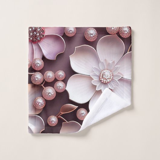 3D Bloemen Bad Handdoek (Wasdoekje)