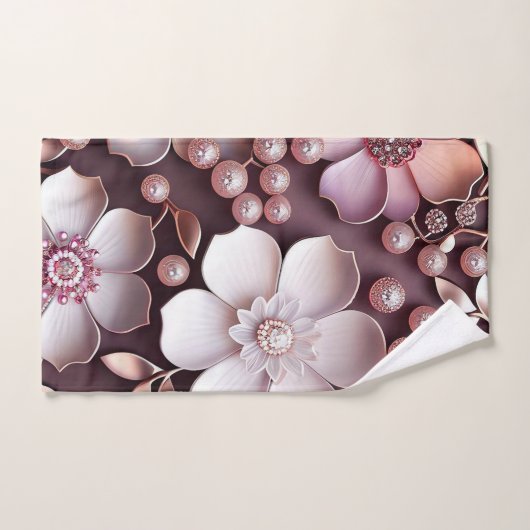 3D Bloemen Bad Handdoek (Handdoek)