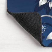 3D bloemen blauw en wit Muismat (Hoek)