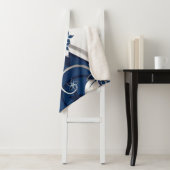 3D bloemen blauw en wit Sherpa Deken (In situ)