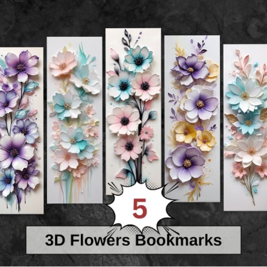 3D  Bloemen Bloemen Bloemen DIY Bladwijzer