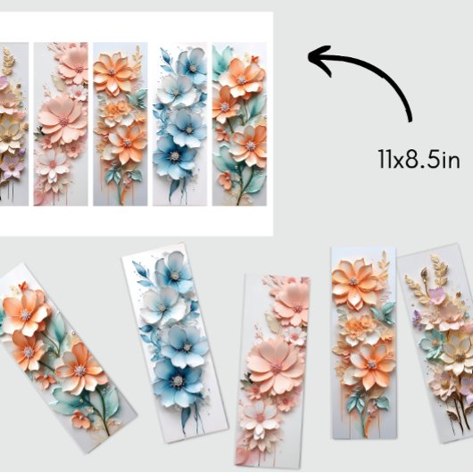 3D Bloemen Bloemen Bloemen DIY Bladwijzer C