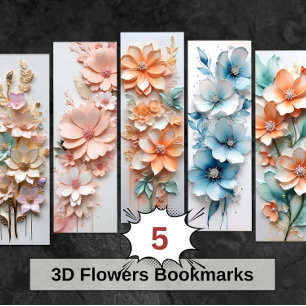3D  Bloemen Bloemen Bloemen DIY Bladwijzer C