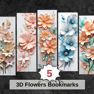 3D Bloemen Bloemen Bloemen DIY Bladwijzer C