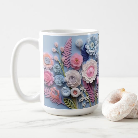 3D Bloemen Koffiemok (Met donut)