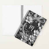 3D Bloemen lijst in reliëf leer look monogram Notitieboek (Binnen)