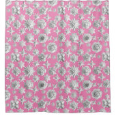 3D Bloemen Patroon 01.wx4. Roze BG Douchegordijn (Voorkant)