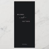 3D Bloemen Roos Donkere Romantische Bruiloft Menu (Achterkant)