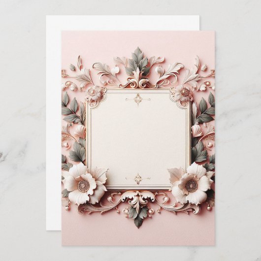 3D-bloemenframe Kaart (Voorkant / Achterkant)