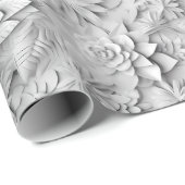 "3D" Bloemige Bruiloft Moederdag Valentijn Cadeaupapier (Rol Hoek)