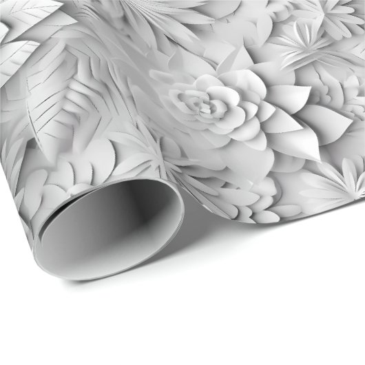 "3D" Bloemige Bruiloft Moederdag Valentijnsdag Cadeaupapier (Rol Hoek)