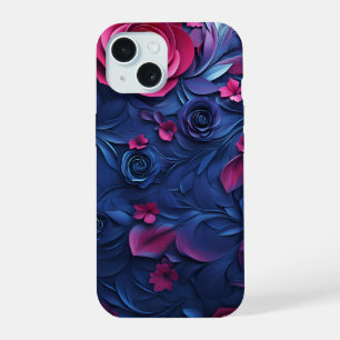3D-bloemtextuur iPhone-hoesje telefoon mockup iPhone 15 Case