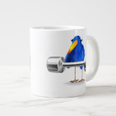 3d Blue Bird Weightlifter Grote Koffiekop (Voorkant rechts)