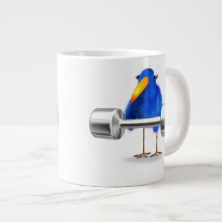 3d Blue Bird Weightlifter Grote Koffiekop