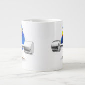 3d Blue Bird Weightlifter Grote Koffiekop (Voorkant)