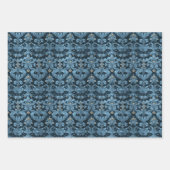 3D Blue Damask Pattern  behang Inpakpapier Vel (Voorkant 3)