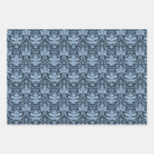 3D Blue Damask Pattern  behang Inpakpapier Vel (Voorkant 2)