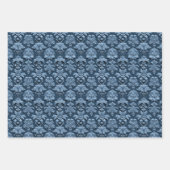 3D Blue Damask Pattern  behang Inpakpapier Vel (Voorkant)