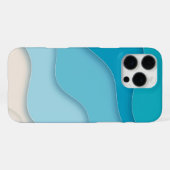 3D Blue Ocean Waves iPhone Hoesje (Achterkant horizontaal)