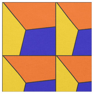 3D Blue Yellow Oranje Lattice Kijk Stof