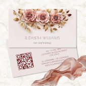 3D Blush Gold Rozen | QR-code Visitekaartje