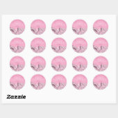 3D Blush Pink Hearts Happy Valentine Day Ronde Sticker (Vel)