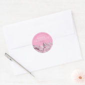 3D Blush Pink Hearts Happy Valentine Day Ronde Sticker (Envelop)