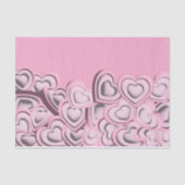 3D Blush Pink Hearts Valentijnsdag ontkoppeling Tissuepapier (Voorkant)