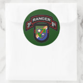 3d Bn, 75th Ranger Regiment - Airborne Ronde Sticker (Tas)