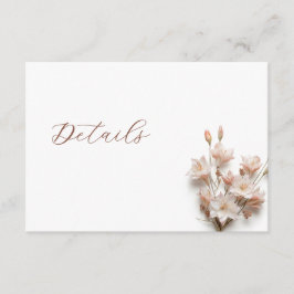 3D Boho Floral Wedding Details Informatiekaartje