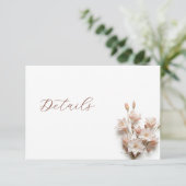 3D Boho Floral Wedding Details Informatiekaartje (Staand voorkant)