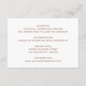 3D Boho Floral Wedding Details Informatiekaartje (Achterkant)