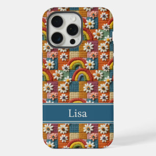 3D Borduurwerk Patchwork Hoesje voor Telefoon Ge iPhone 15 Pro Max Case