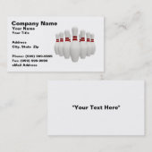 3D Bowling Pins (op witte BG) Visitekaartje (Voorkant / Achterkant)