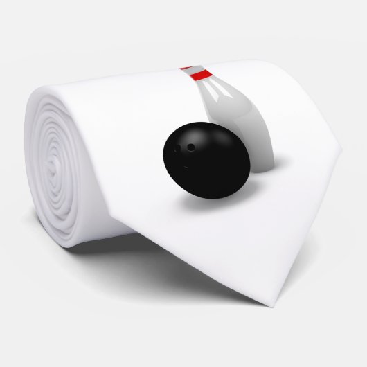 3D bowlingpin en -bal Stropdas (Opgerold)
